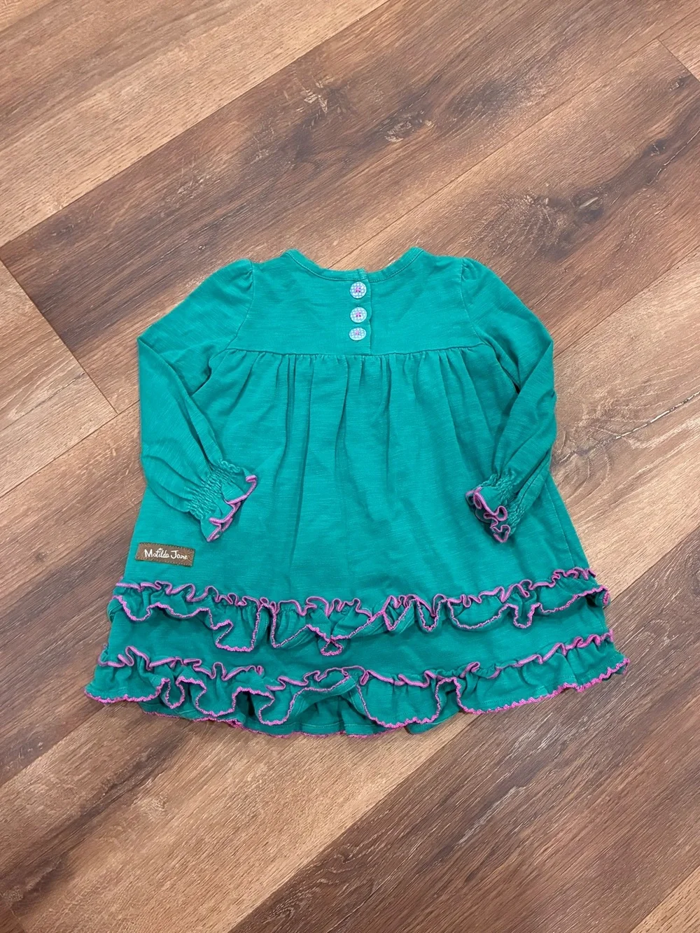 Matilda Jane Under The Leaves Dress Green Make Believe Holiday Christmas 6-12m